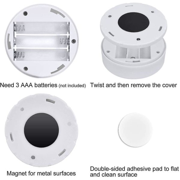 3-pack Rörelsesensorlampa inomhus, led garderobslampor, nattljus Batteridriven, batteridriven skåplampa
