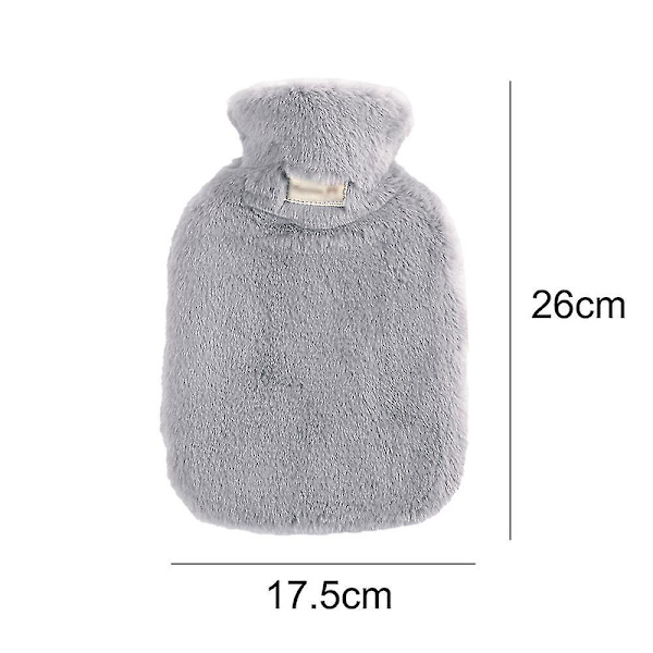 Varmvattenflaska med Mjukt Överdrag - Klassisk Varmvattenflaska för Smärtlindring, Nacke och Axlar, Fotvärmare, Mensvärk, Varm- och Kalla Terapi - Grå light grey