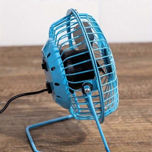 1 st Skrivbordsfläkt, Portabel USB-ansluten Liten Järnfläkt, Liten Fläkt För Kontor, Hem, Elektrisk Fläkt Blue