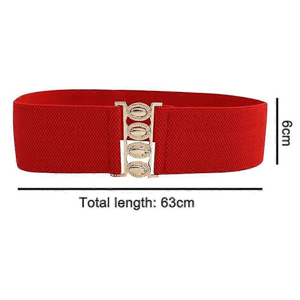 Brett Elastiskt Midjebälte med Spänne, Retro Stretch Red