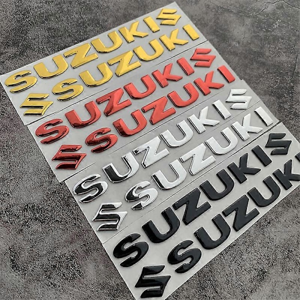 Suzuki-tarra 3D Tankin Tarrasarja Logo Kultainen Tunnus Red Small