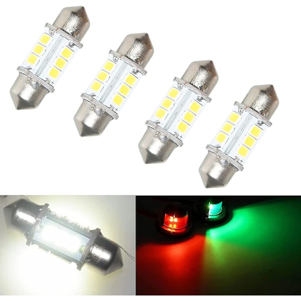 Marine LED-erstatningslampe Båtpære Super Lys 12 Volt 32 Mm Pærer For Båtens Navigasjonslys Båt A