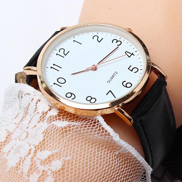 Unisex Business Fashion Nahka Quartz Rannekello Rose Gold