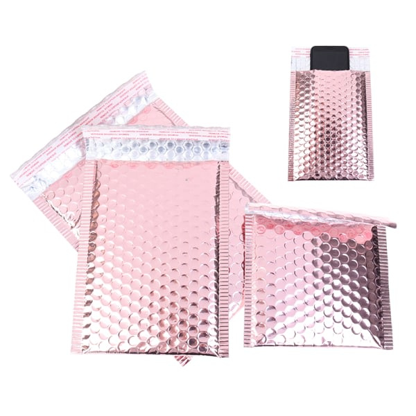 10 stk. Rosaguld Boblekonvolut Rosaguld folie Boblekonvolut til S 15*13 cm CDQ