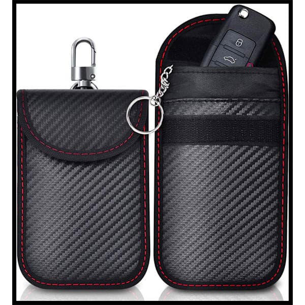 2-pak Anti RFID Bilnøgle Etui Signal Blokerende Faraday Pose Ba