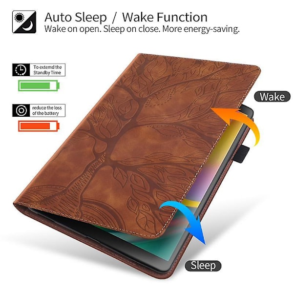 10,2 tums iPad-fodral 9/8/7:e generation - Premium läderfodral med automatisk sömn/vakna-funktion för iPad Air Brown