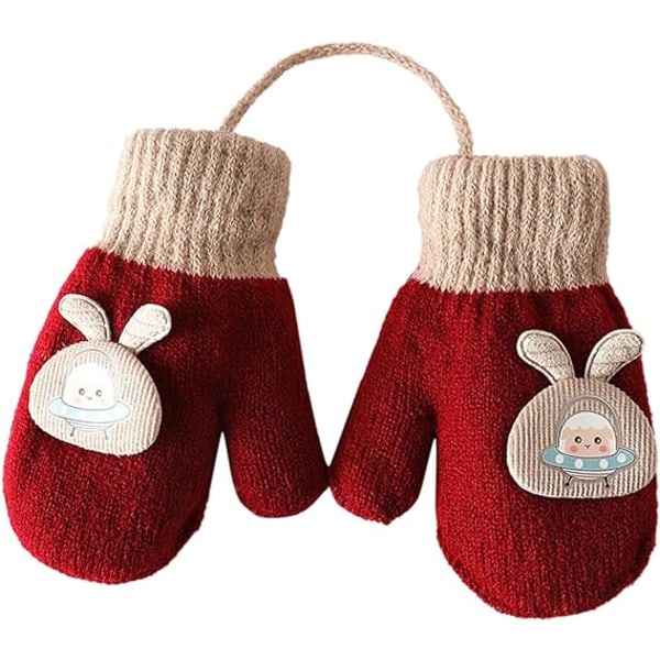 1-5 år strikkede handsker til børn Vinter Varm Tykke