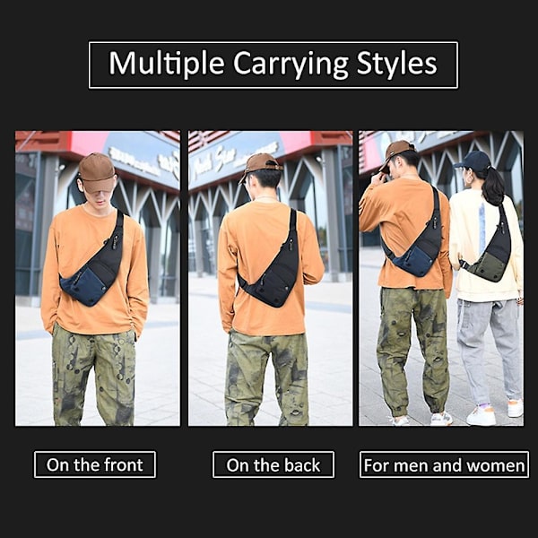 Sling-laukku Miehille ja Naisille Kevyt Rinta- ja Olkalaukku Polkupyöräilyyn Hiki Grey