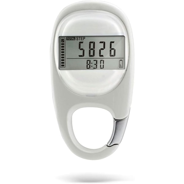 Bærbar 3D digital skritteller Walking Step Counter Activity Fitness Tracker med karabinkrok for menn/kvinner/kjæledyr