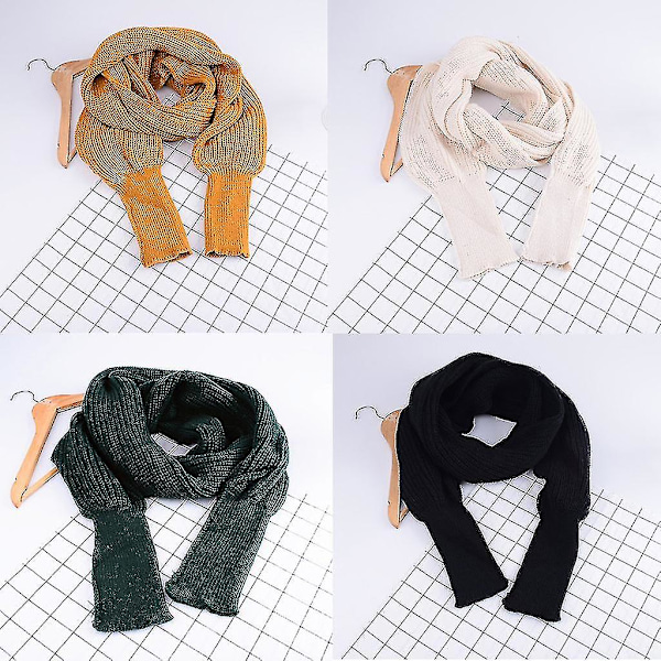 Vinterstrikket pledd med lange ermer for kvinner - Sjalwrap med ermer - Ensfarget heklet genser skjerf - Multifunksjonell poncho kappe halsvarmer A