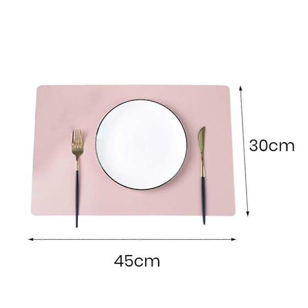 Faux Läder Underlägg Värmebeständiga Halksäkra Bordstabletter Fläcktåliga Återanvändbara Rektangulära Design Underlägg för Hemkök Dekoration Matbord Grey