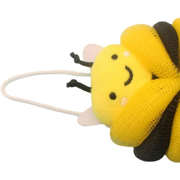 Bee Svamp Badeball Gul Kroppsvask Skrubber Material PE Massasjebørste for Barn Badetilbehør for Menn Kvinner