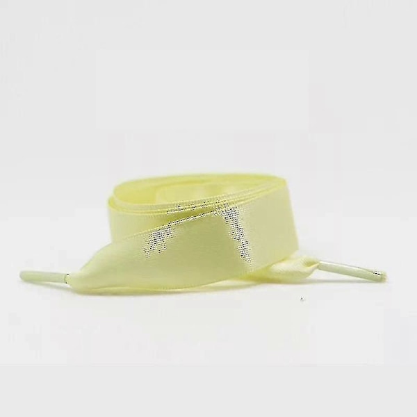 Silkkisatiininauhat, litteät nauhat saappaisiin Bright yellow 100cm