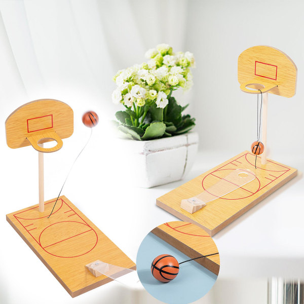 Træ Mini Desktop Bowling Basketball Legetøj Indendørs dekompression brætspil