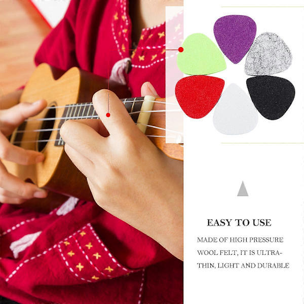 6 st Röda Filt Ull Gitarr Plektrum Basgitarr Plektrum Filt Gitarr Plektrum Akustisk Gitarr Plektrum Akustisk Gitarr Tillbehör