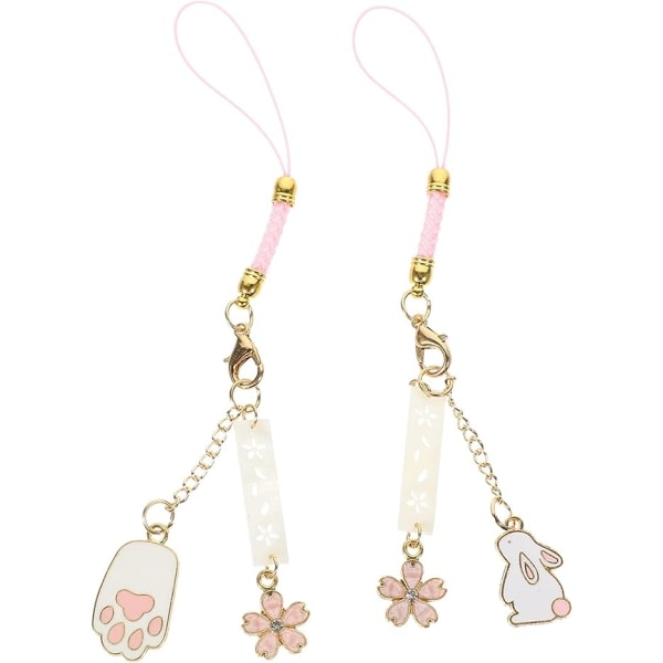 2pcs Kawaii Phone Charms Straps Lovely Animal Mobile Phone Pendant Decoration