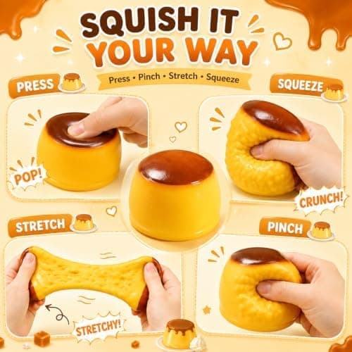 Knaprigt Pudding Squishy Asmr Pärlfylld, Knapriga Pudding Squishies Pudding