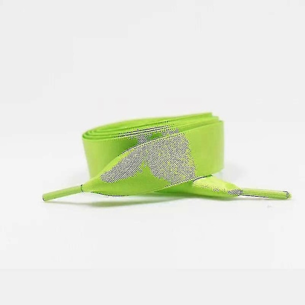 Skosnören i silkesatin, platta skosnören för stövlar Green 80cm