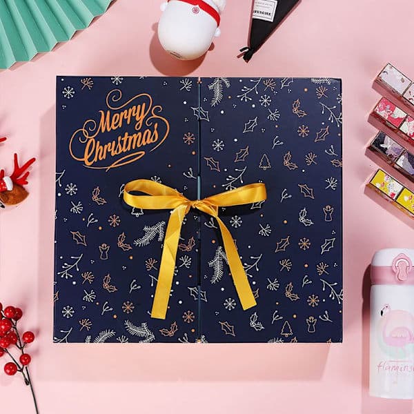 Adventskalender Blind Box 2025 Ny Julklappsbox Små Presentaskar Tom Ask Blå