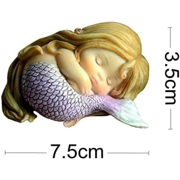 Miniature Have Statue - Drømme Havfrue Peaceful Sleeping Mermaid