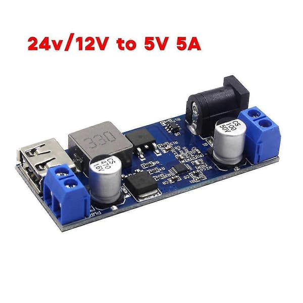 DC-DC Justerbart USB Step-down Opladningsmodul 24V/12V til 5V 5A Konverter Buck