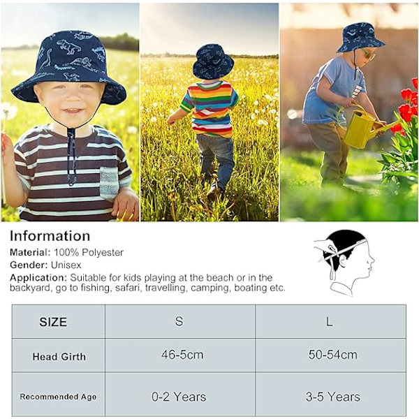 Barn Solhatt, UV-skydd Strandmössa Barn Hinkhatt Sommarhatt för Småbarn Pojkar Flickor
