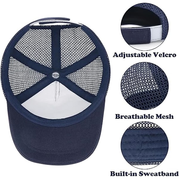 Baby Toddler Baseball Cap Justerbar Solhatt Dinosaurie Solid Färg Hatt Barn Pojkar Flickor Lämplig för 2-5 År Gamla Navy