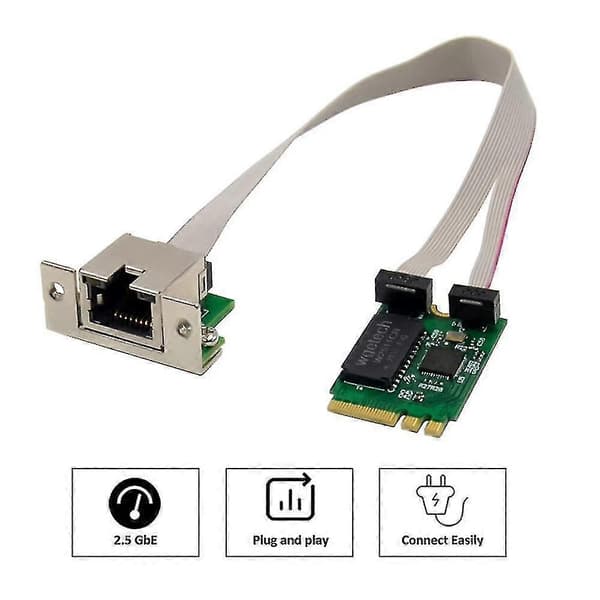 M.2 A+E 2.5G Ethernet -sovitin 2.5G/1G/100M Multi-Gigabit M.2 -verkkokortti 8125B COM