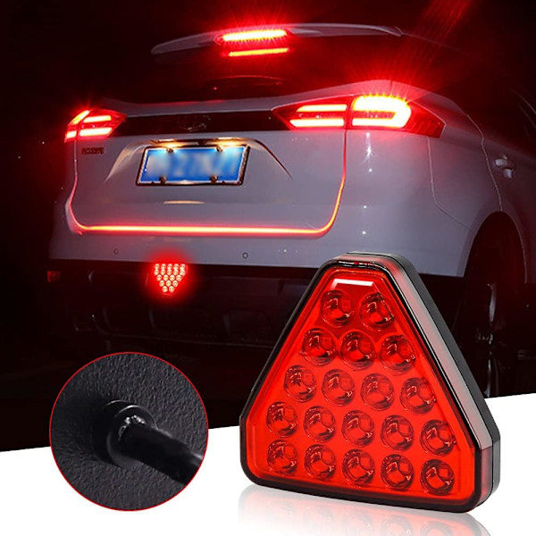 Röd bromsljus backvarningsljus triangel blinkers universal backljus