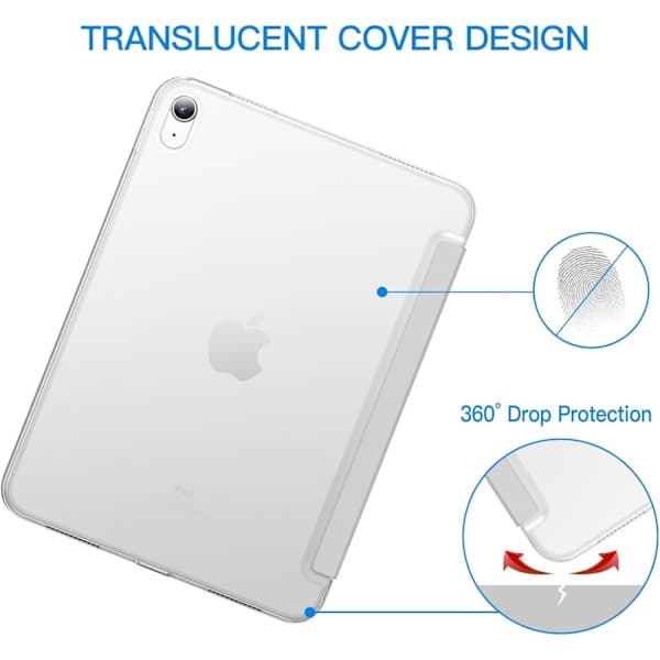 Fodral för iPad (A16) 11:e/10:e generationen (2025/2022), Slim Stand Hårt Baksidesfodral Auto Wake/Sleep Funktion (Silver) Silver Silver