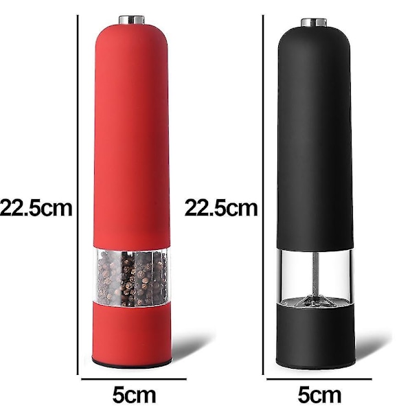 Suola- ja pippurimyllysetti 2 kpl, manuaalinen, säädettävällä keraamisella myllyllä karkeasta hienoon, mausteiden myllysetti red black