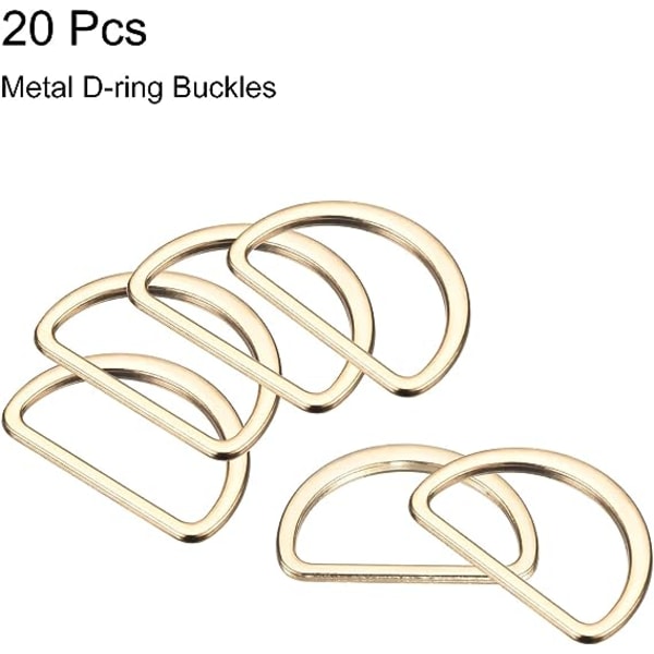 Metall D-ringspenne, sveiset D-ringspenne for sying av klesstropper Vesker Belte DIY-tilbehør