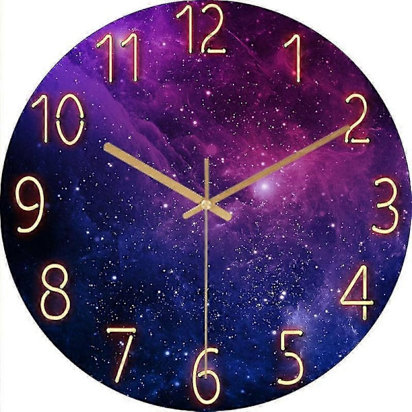 Væg ur uden tikkende lyd, lydløs, moderne, 30 cm kvarts vægur Galaxis