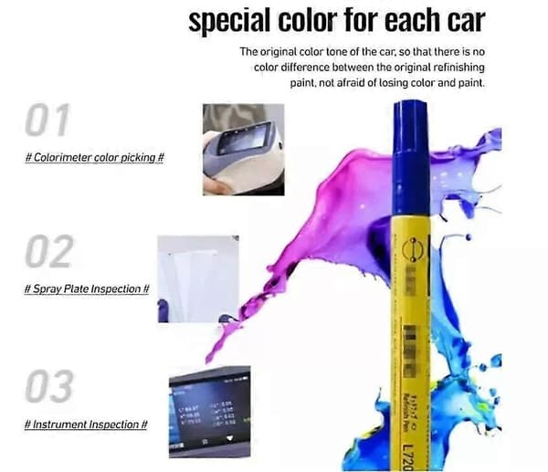 Semphasize Bil Lakstift, 2-i-1 Auto Touch Up Lakfyldningsfjerner, Bilreparationsstift Gold