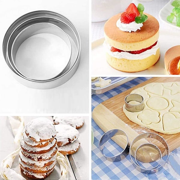 12-delt sett med kakeform i rustfritt stål - Kakeform i rustfritt stål - Kakeform for kjeks, bakverk, sandwich, kakedekorering