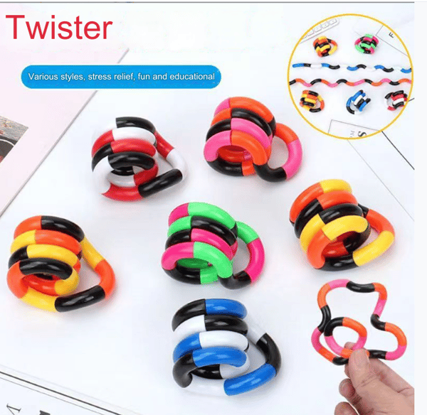2-pak Tangle Twist Fidget-legetøj / Sensorisk legetøj multifarvet