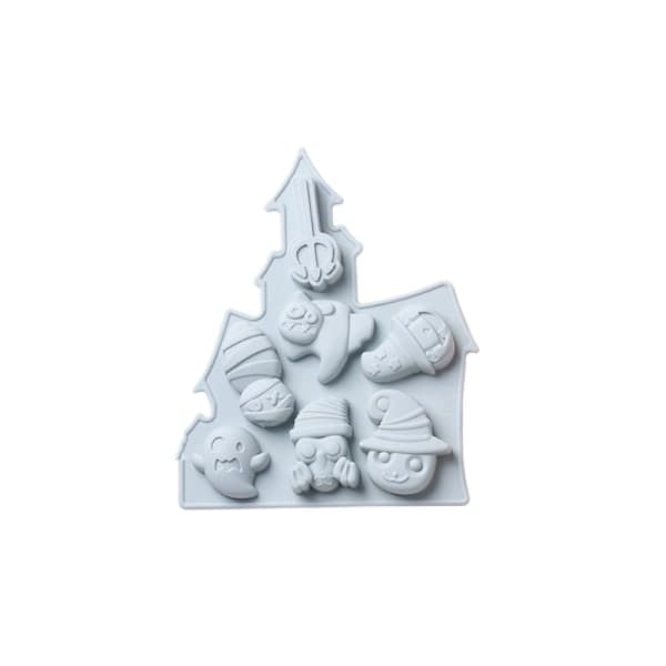 Silikonkakeform med 7 hull Halloween-design Spøkelsesdag