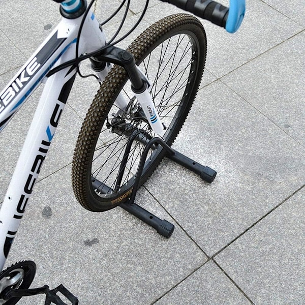 Cykelparkering Stativ Cykelholder Opbevaring Gulvparkering Stativ, Indendørs og Udendørs Brug, Sort