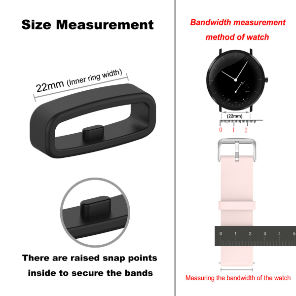 Ögla för 22 mm klockarmband 10-pack Rosa Lyserød