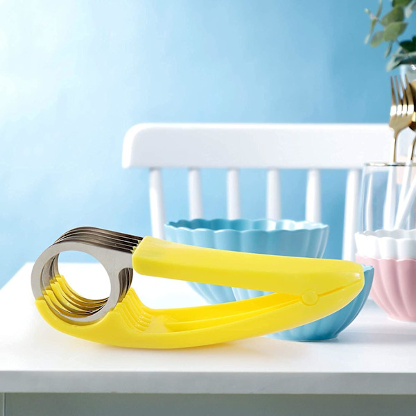 Bananskärare, ABS + Rostfritt Stål Frukt och Grönsakssalladskalare Skärare Köksredskap för banan, Korv, Jordgubbe, Druva