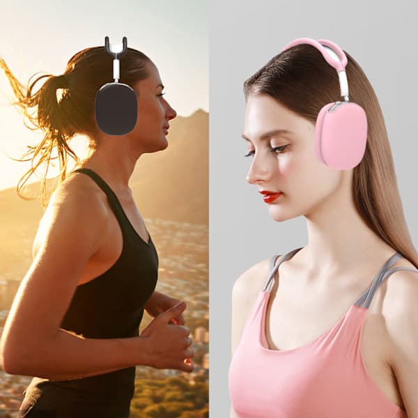4-delt beskyttende silikoneetui til AirPods Max Sort Sort