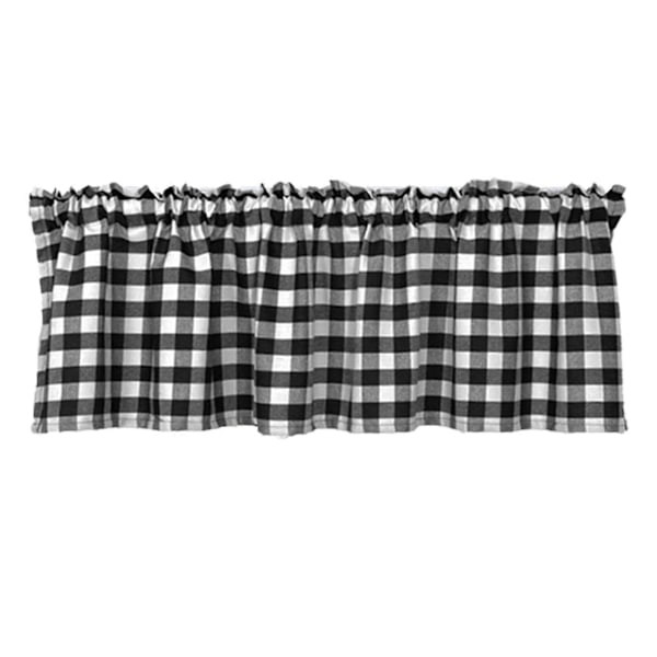 Vindueskappe Vintage Ternet Polyester Dekorativ Stanglomme Kappe til Køkken KAESI Black White