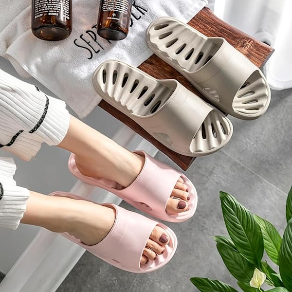 Dusjslippers for kvinner og menn, raskt tørkende dusjsko, sklisikre slippers for bad, svømmebasseng, sommerstrandssandaler