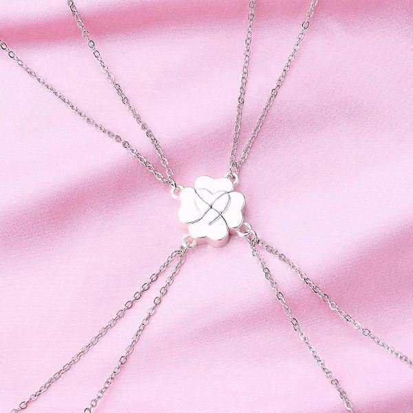 4 kpl/setti Magneettikivi BFF Ystävyyden Sydänriipus Ketju Choker Kaulakoru Gold-color