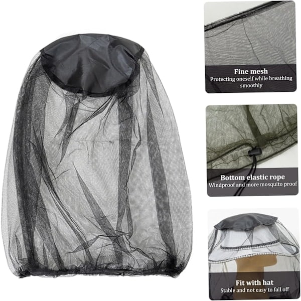 4 stk knott hode netting nett anti insekt mygg hode netting nett fint mesh netting deksel birøkt bee slør for utendørs fotturer camping fiske svart grønn