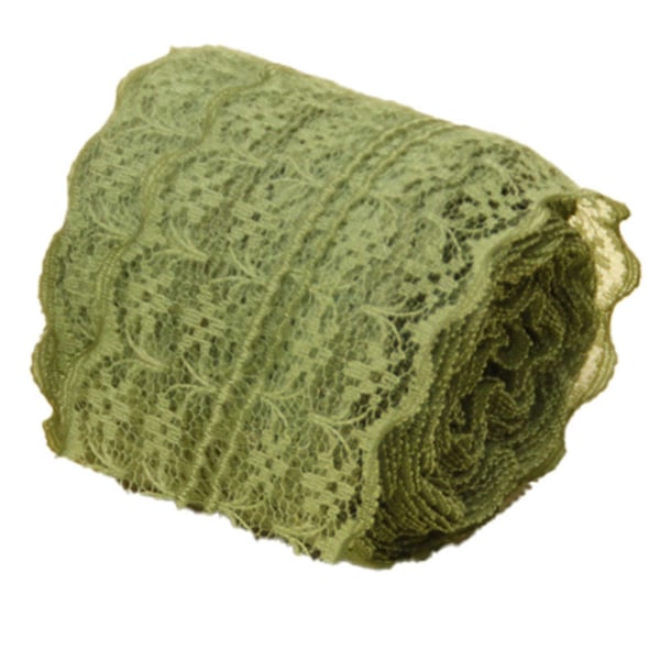 10 m pitsinauharulla, 4,5 cm leveä, ei-elastinen, värikäs pitsi, DIY-kirjontakoriste ompeluun Green