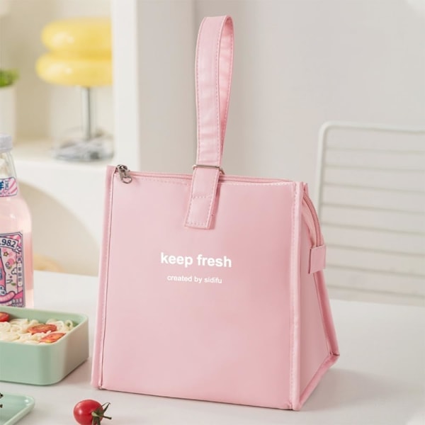 Lunch Bags for Women and Men, Portable Insulated Lunch Bag Waterproof Leakproof Lunch Box Tote Bag for Work School Picnic Travel (Pink)