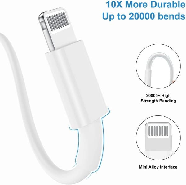 2-pack 2 m snabbladdningskabel, 20 W USB C PD snabbladdning, typ C-port