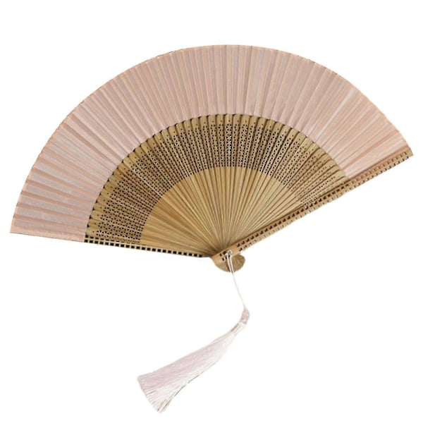 Folde Vifte Vintage Kvast Danse Håndholdt Vifte Bambus Kunstsilke Folde Vifte Bryllupper Xixi Pink