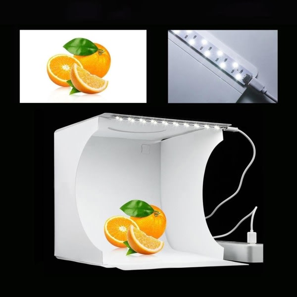 Telt til Fotografering / Lystelt med LED panel - Photobox (550LM) Hvid